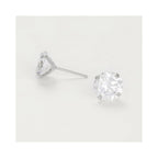 “Simply You 8Mm” 375/1000 White Gold And Zirconium Earrings