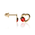 Children's Earrings "Ladybug in Love" Yellow Gold 375/1000