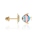Children's "Happy Fish" Earrings in 375/1000 Yellow Gold