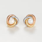Boucle D'Oreille "April" Or Tricolore 375/1000 Et Perle