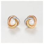 Pendientes "April" Oro Tricolor 375/1000 y Perla
