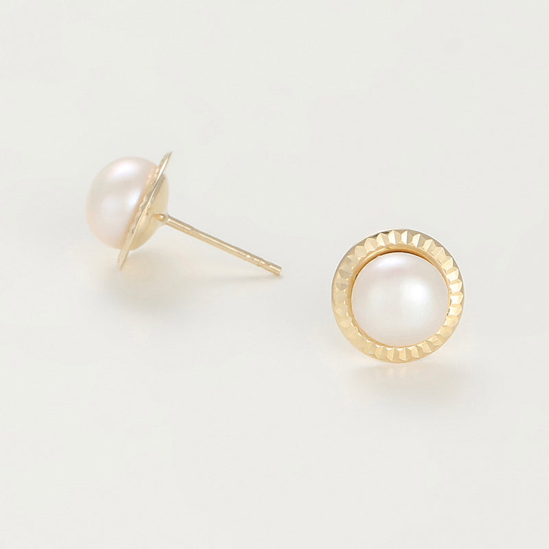 Earrings "Barcelona" Yellow Gold 375/1000 And Pearl - Yellow Gold 375/1000