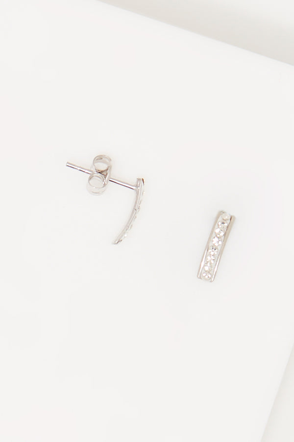 "Olvera" White Gold 375/1000 And Zirconium Earrings