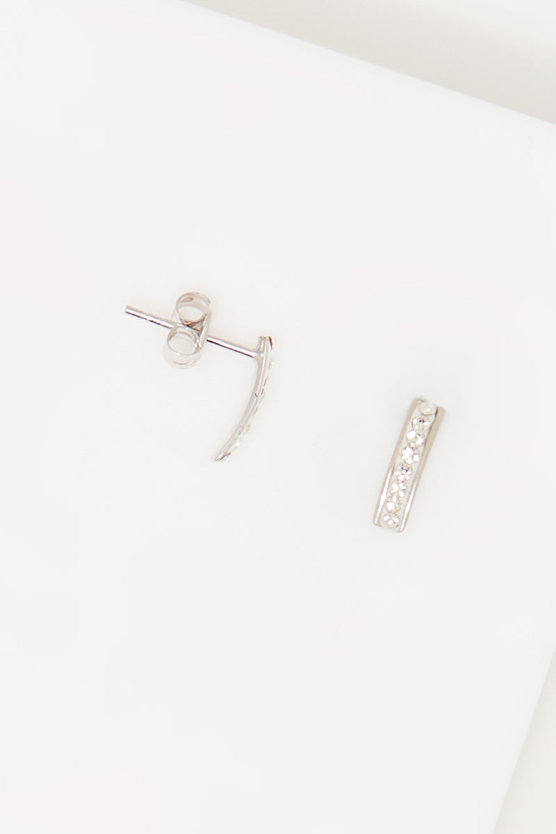 Boucles D'Oreilles "Olvera" Or Blanc 375/1000 Et Zirconium