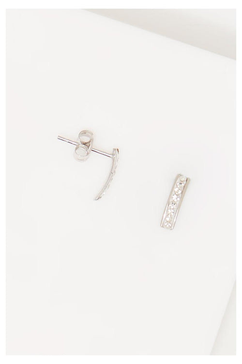 Boucles D'Oreilles "Olvera" Or Blanc 375/1000 Et Zirconium