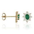 Boucles D'Oreilles "Marguerite Emeraude" 0,20Ct/2