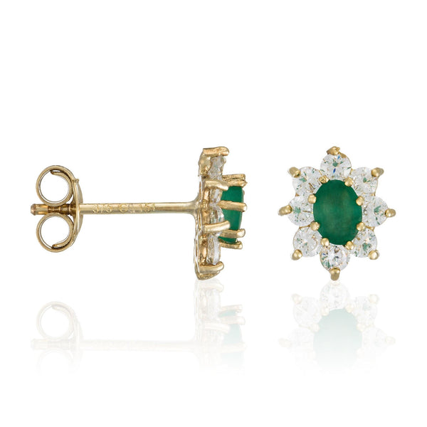 Pendientes "Marguerite Emeraude" 0,20Ct/2