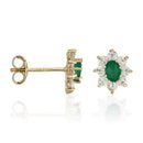 Boucles D'Oreilles "Marguerite Emeraude" 0,20Ct/2