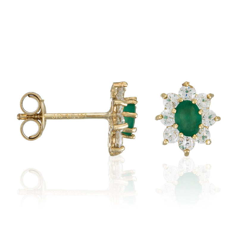 Boucles D'Oreilles "Marguerite Emeraude" 0,20Ct/2