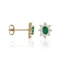 Boucles D'Oreilles "Marguerite Emeraude" 0,20Ct/2