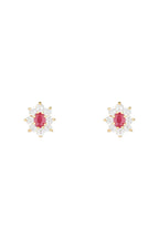 Boucles D'Oreilles "Marguerite Rubis" 0,23Ct/2