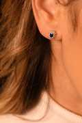 Boucles D'Oreilles "Margherite Saphir" Or Jaune 375/1000