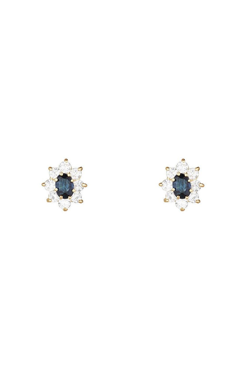 “Margherite Sapphire” Earrings 375/1000 Yellow Gold