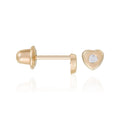Boucles D'Oreilles Enfant "Cœur Véritable" Or Jaune 375/1000