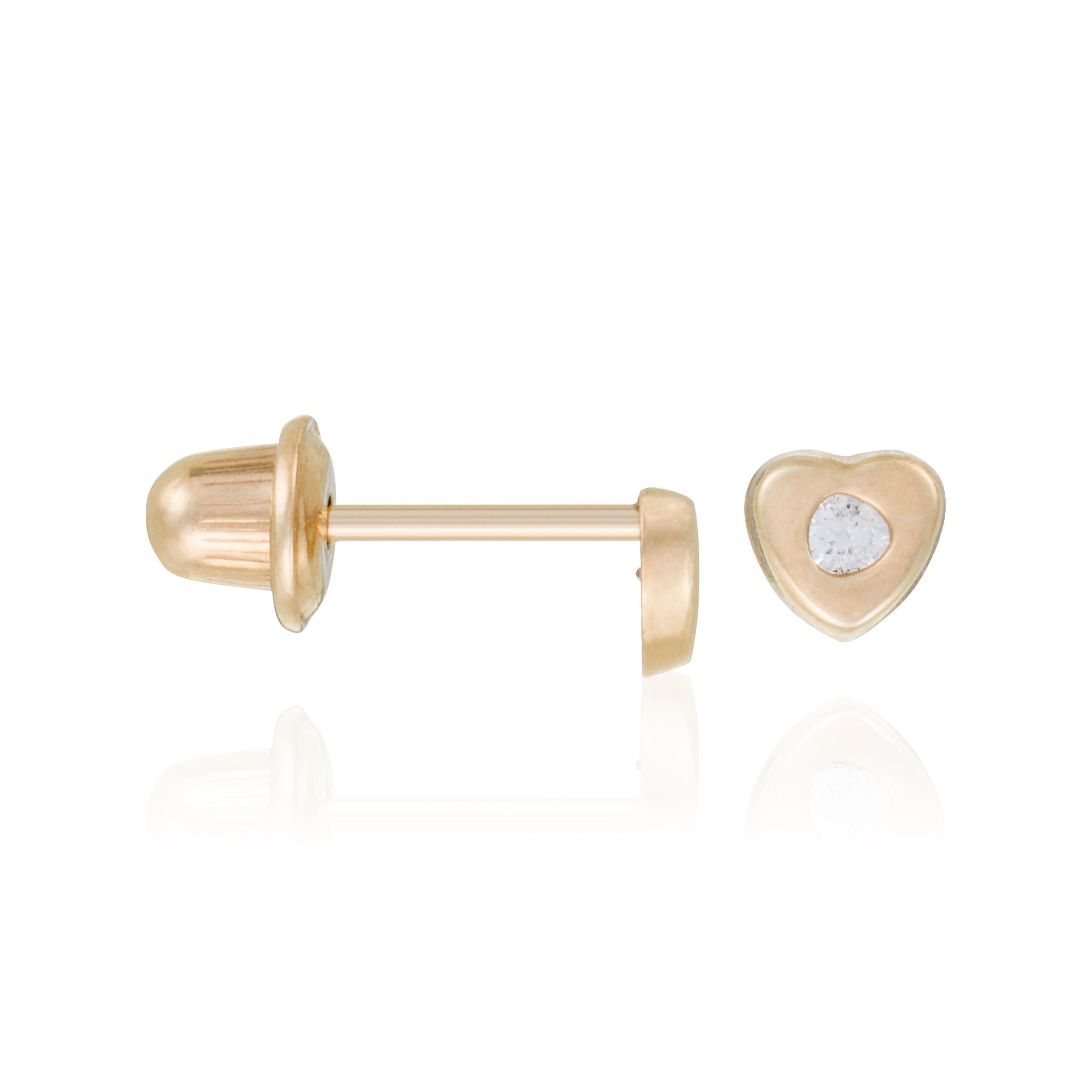 Boucles D'Oreilles Enfant "Cœur Véritable" Or Jaune 375/1000