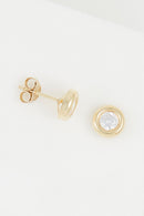 Pendientes Preciosos - Oro Amarillo Y Circonio