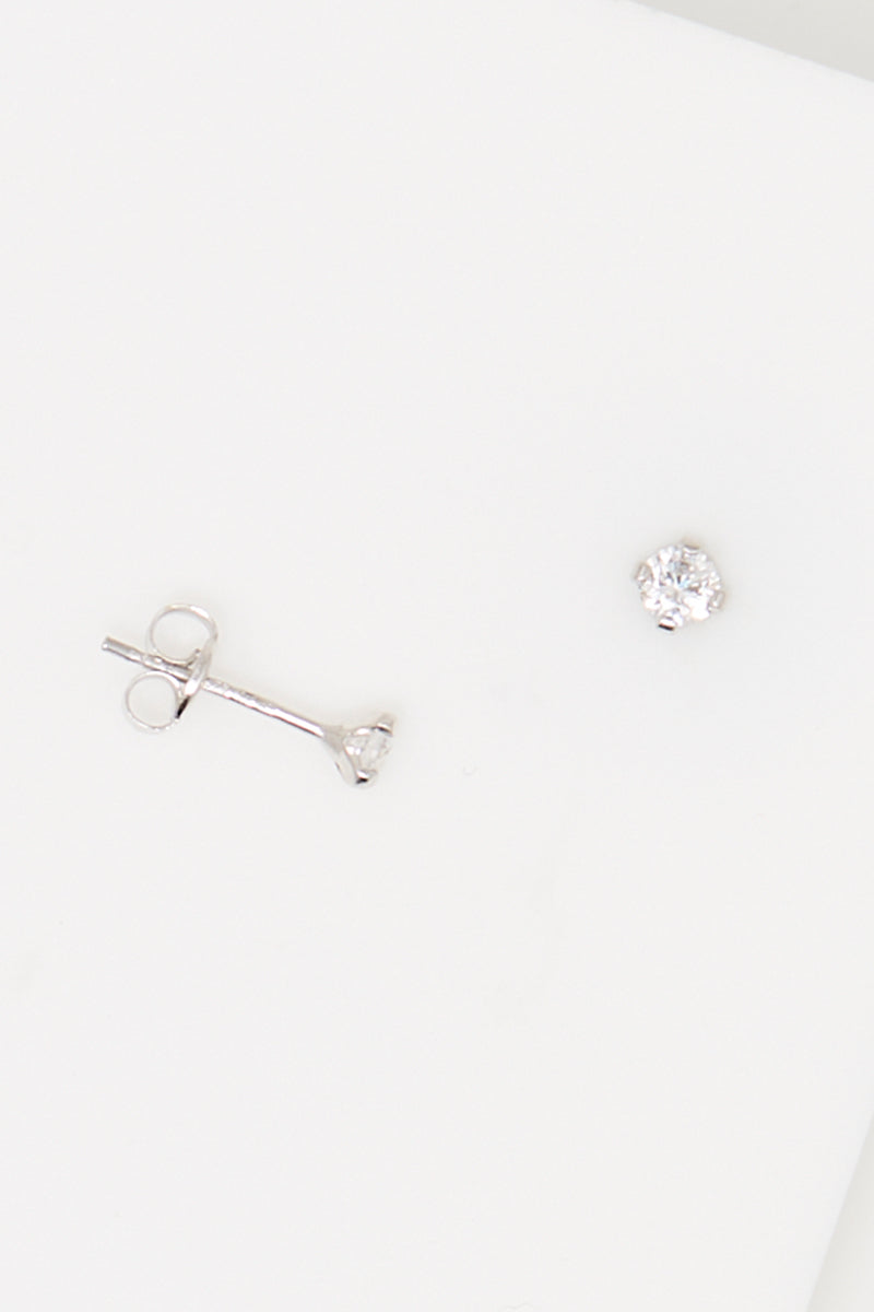 Orecchini "Simply You 3Mm" in oro bianco 375/1000 e zirconio