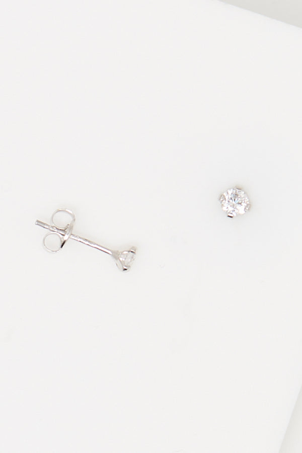 "Simply You 3Mm" Earrings White Gold 375/1000 And Zirconium