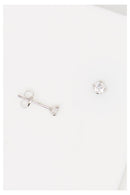Boucles D'Oreilles "Simply You 3Mm" Or Blanc 375/1000 Et Zirconium