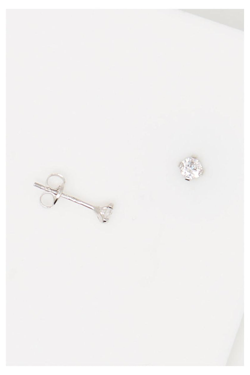 Boucles D'Oreilles "Simply You 3Mm" Or Blanc 375/1000 Et Zirconium