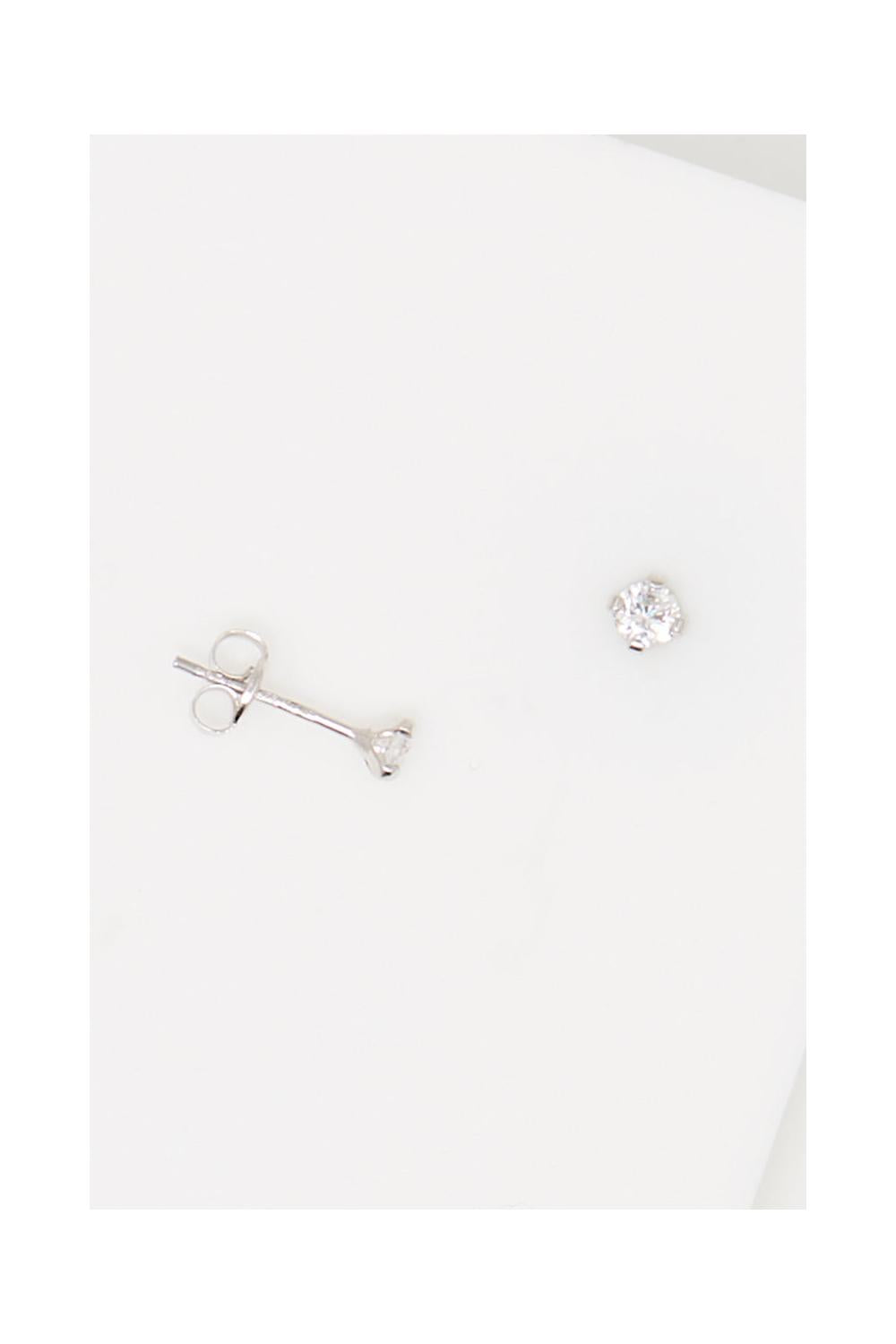 Boucles D'Oreilles "Simply You 3Mm" Or Blanc 375/1000 Et Zirconium