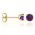 Boucles D'Oreilles "Puce Améthyste 4Mm" : 0,4Ct/2