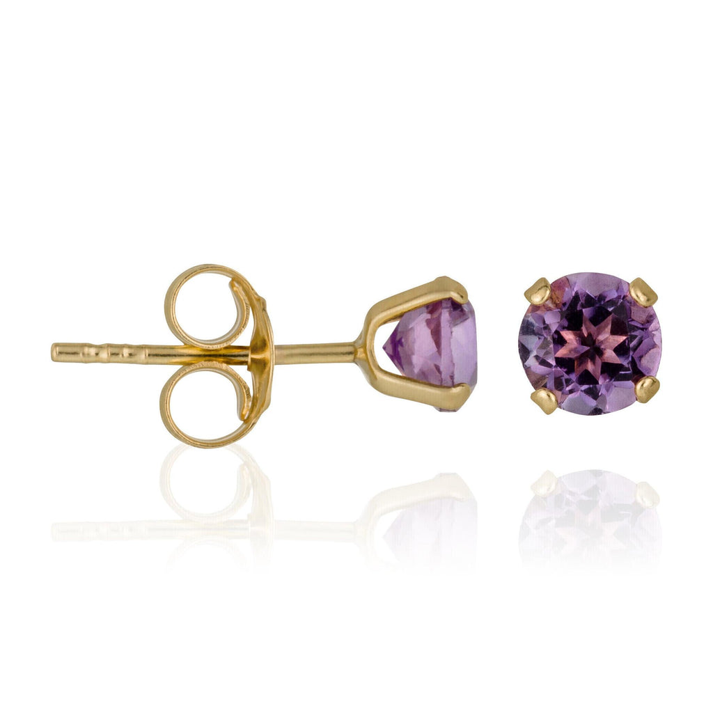 Boucles D'Oreilles "Puce Améthyste 4Mm" - : 0,4Ct/2