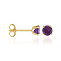 Boucles D'Oreilles "Puce Améthyste 4Mm" : 0,4Ct/2