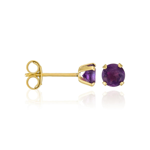 Pendientes "Chip De Amatista De 4 Mm": 0,4 Ct/2 - Oro Amarillo 375/1000