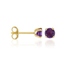 Boucles D'Oreilles "Puce Améthyste 4Mm" : 0,4Ct/2 - Or Jaune 375/1000