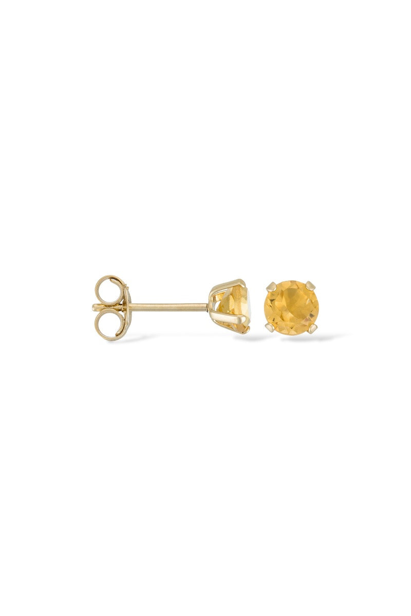Boucle D'Oreilles "Puce Citrine 4Mm" :0,4Ct/2