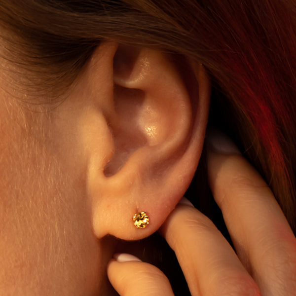 Stiftörhängen "Puce Citrine 4Mm": 0,4 ct/2