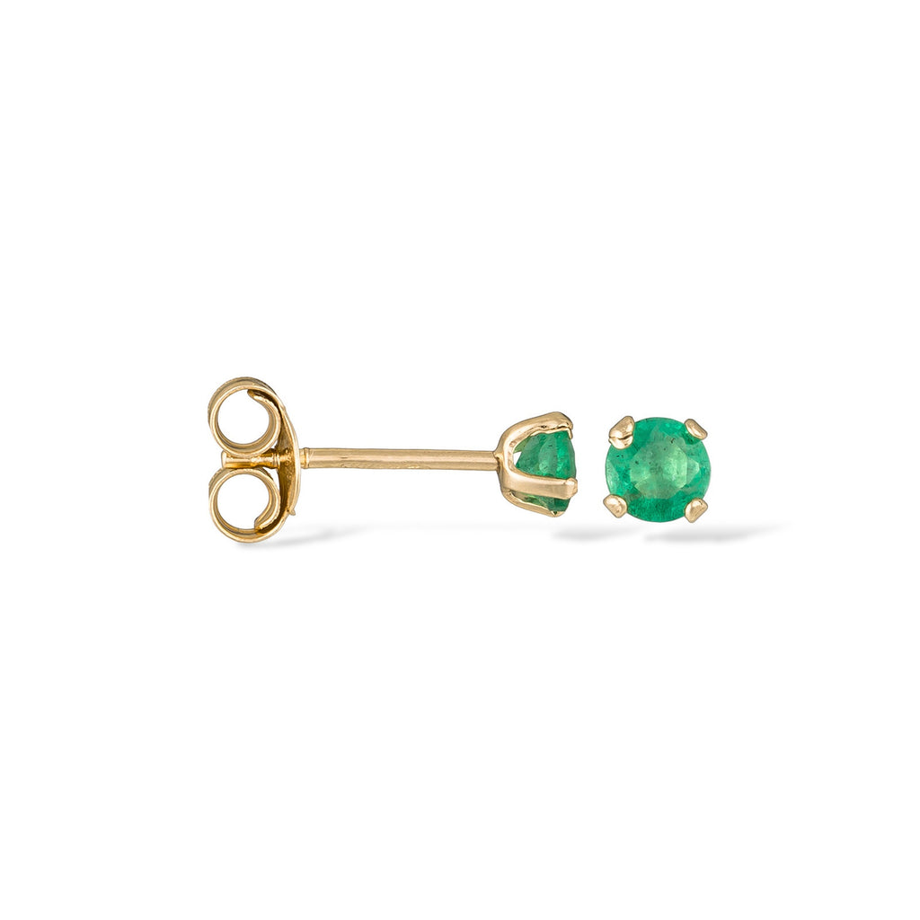 Boucle D'Oreilles "Puce Emeralda 3Mm" : 0,24Ct/2