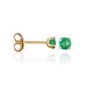 Pendientes de botón "Emeralda de 3 mm": 0,24 ct/2 - Oro amarillo 375/1000