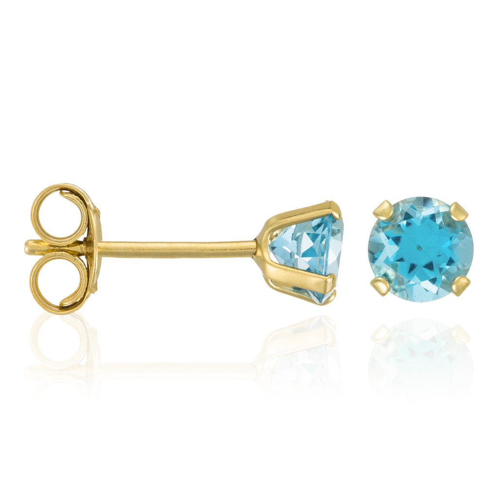 Boucles D'Oreilles "Puce Topaze 4Mm" : 0,45Ct/2