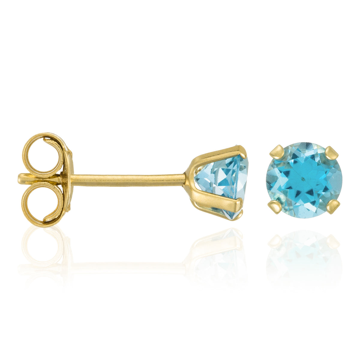 Boucles D'Oreilles "Puce Topaze 4Mm" : 0,45Ct/2
