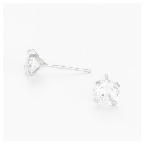 Boucles D'Oreilles "Simply You 5Mm" Or Blanc 375/1000 Et Zirconium