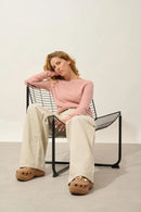 Pull Col Rond - Epéna - Bois De Rose