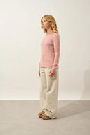 Pull Col Rond - Epéna - Bois De Rose