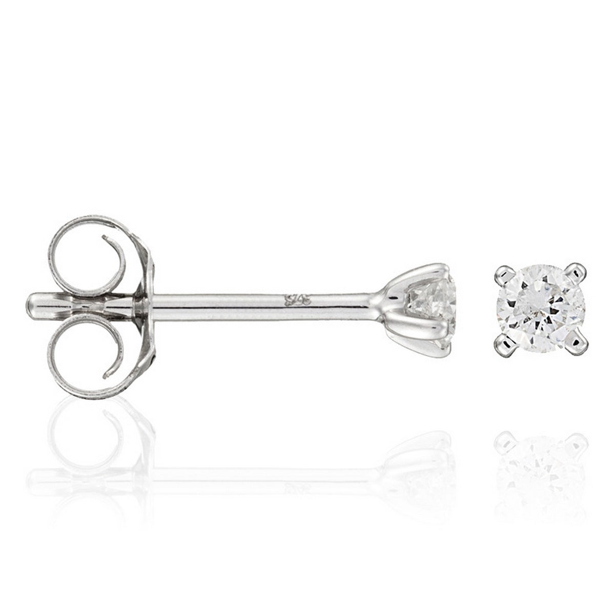 Earrings "Single Diamond 0,06" Diamonds 0,06/2 - White Gold