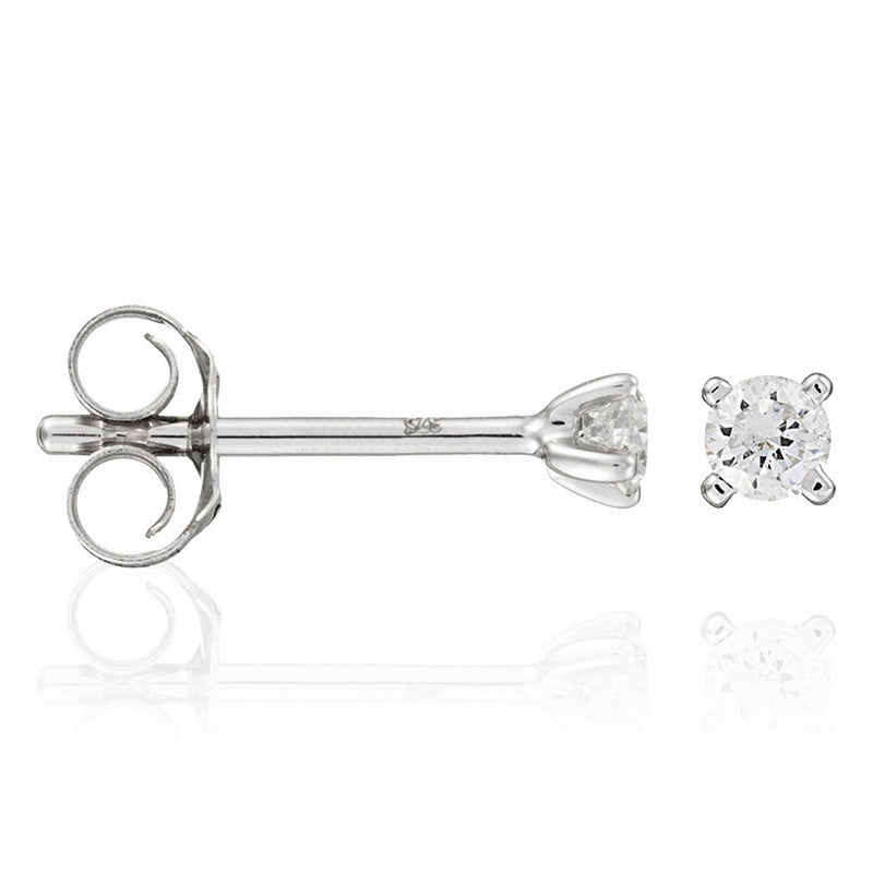 Boucles D'Oreilles "Single Diamond 0,06" Diamants 0,06/2 - Or Blanc