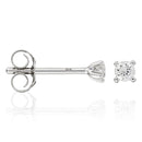 Boucles D'Oreilles "Single Diamond 0,06" D0,06/2 - Or Blanc 375/1000