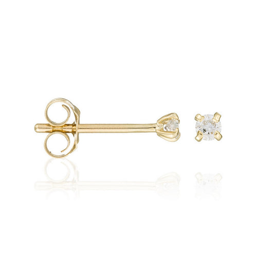 Earrings "Single Diamond 0,06" Diamonds 0,06/2 - Yellow Gold 375/1000