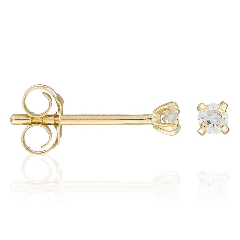 Boucles D'Oreilles "Single Diamond 0,06" Diamants 0,06/2 - Or Jaune