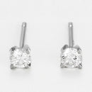 Boucles D'Oreilles "Single Diamond 0,20" Diamants 0,20/2 - Or Blanc 375/1000