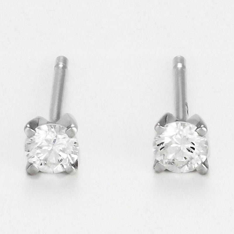 Boucles D'Oreilles "Single Diamond 0,20" Diamants 0,20/2 - Or Blanc 375/1000