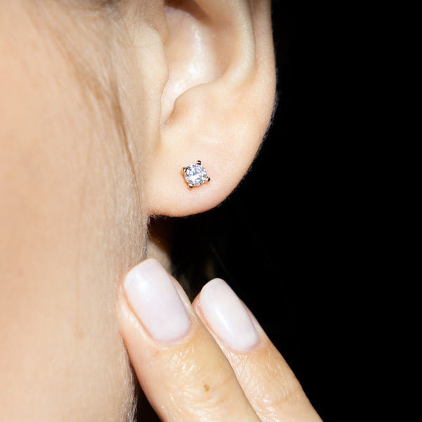 Pendientes "Single diamond 0,20" Diamantes 0,20/2