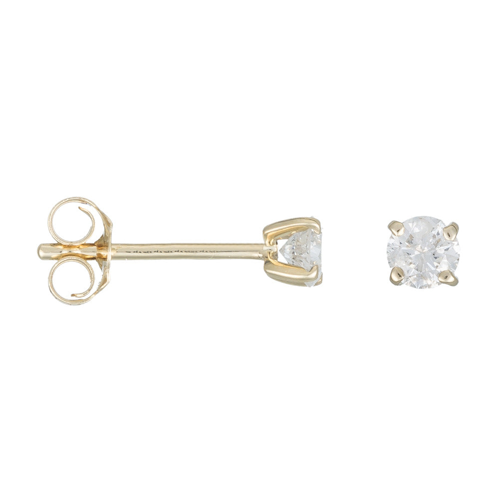 Pendientes "Single Diamond 0.20" Diamantes 0.20/2 - Oro Amarillo 375/1000