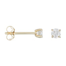 Boucles D'Oreilles "Single Diamond 0,20" Diamants 0,20/2 - Or Jaune 375/1000