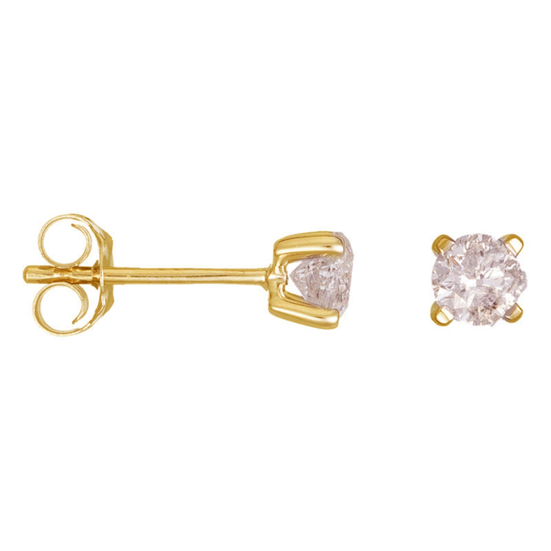 Boucles D'Oreilles "Single Diamond 0,40 Carat" Diamants 0,40/2 - Or Jaune 375/1000